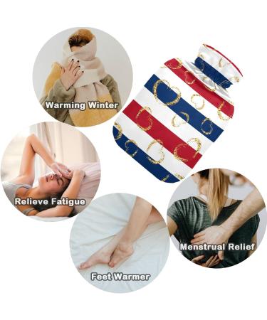 Shop Naanle Red & Blue Tripes Heart Hot Water Bottle - 1L for Heat & Cold Therapy Pain Relief for Hands & Feet - Buy Online on GoSupps.com