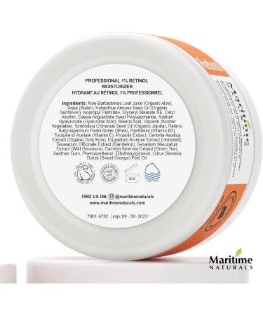 Maritime Naturals Retinol Moisturizer Professional Grade Face Moisturizer with Hyaluronic Acid & Vitamin E Face Cream for Women and Men Organic Ingredients Born in Nova Scotia Canada (2 Pack 2 x 120 ml Total 240 ml) 60 ml (Pack of 2) - Buy Online on GoSupps.com