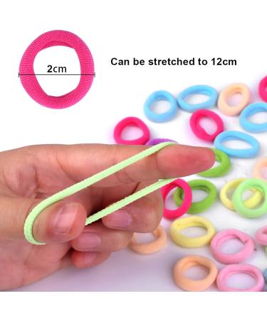 100 PCS Colored Baby Hair Bands | Soft Elastic Hair Ties for Toddler Girls | Ponytail Holders - Buy Online on GoSupps.com
