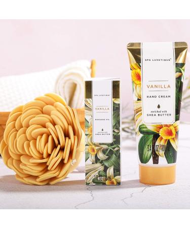 Spa Luxetique Vanilla Scented Bath Set for Women - 12 Pc Relaxing Spa Gift Basket with Essential Oils and Bath Salts - Buy Online on GoSupps.com