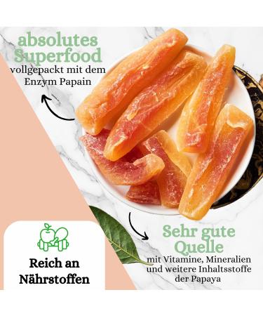  1001 Frucht 1001 Frucht Candied Papaya 1000 g | Dried Fruit for Cereals | Exotic Dried Fruit without Additives | Fine Foods Candied Fruit for Cooking | Adding to Cereals - Buy Online on GoSupps.com