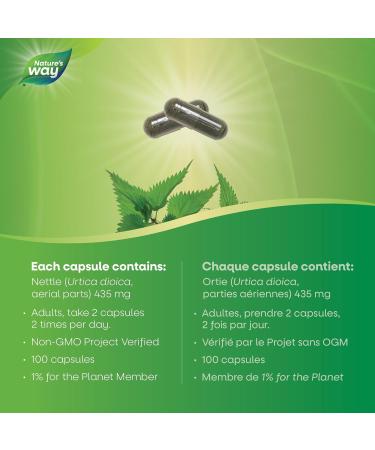 Nature's Way Nettle Herb - Nettle Leaf - Diuretic Support - Allergy Support - 100 Vegetarian Capsules - Buy Online on GoSupps.com