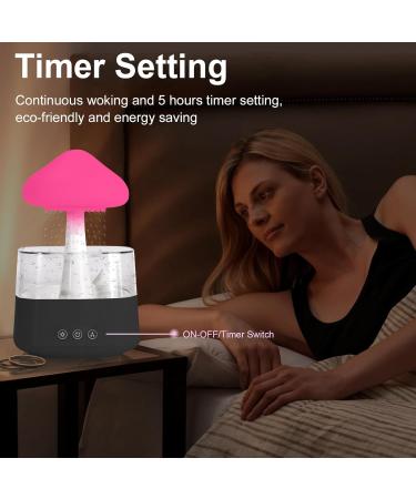MIFXIN Cloud Rain Humidifier with 7 Colors LED Light and Aromatherapy Essential Oil Diffuser - Remote Control, Desk Fountain, Bedside Sleeping Relaxation - Black 2024 - Buy Online on GoSupps.com