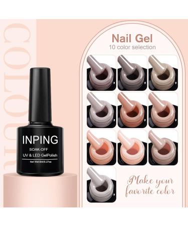 INPING Gel Nail Polish Set - 10 Natural Skin Tone Colors for French Manicure | Soak Off UV/LED | Beginner-Friendly - Buy Online on GoSupps.com