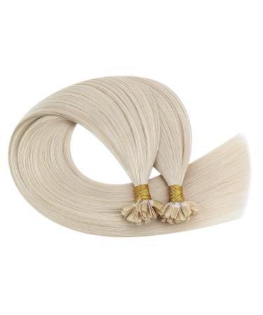 Ugeat Nail Tip Real Hair Extensions - White Blonde #60A 45cm Remy U-Tips 50g Fusion Bonded 18 Inch Recovery Hair - Buy Online on GoSupps.com