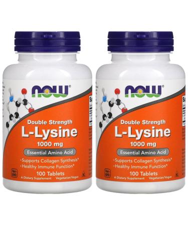NOW Foods L-lysine 1000mg 100 Count (Pack of 2)