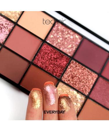 Technic Invite Only Eyeshadow Palette - 15 Blendable Shades | Highly Pigmented Glitters, Shimmers & Mattes | Pinks, Berries, Neutrals | 22.5g - Buy Online on GoSupps.com