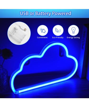 Xiyunte LED Neon Cloud Sign | Battery/USB Operated Wall Decoration | Blue Neon Light for Home & Office - Buy Online on GoSupps.com