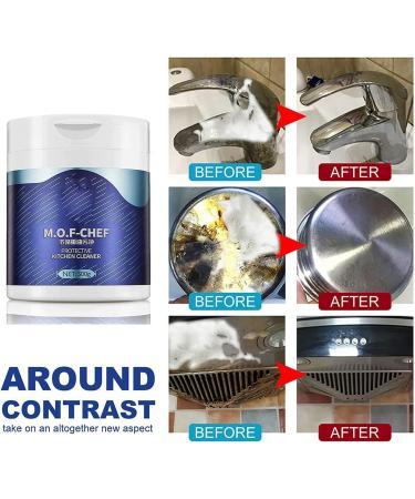 MOF CHEF Cleaner Powder MOF CHEF Protective Kitchen Cleaner Powder Foaming Heavy Oil Stain Cleaner All Purpose Bubble Cleaner Kitchen Deep Cleaning Spray - Buy Online on GoSupps.com