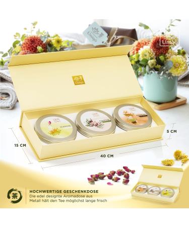 TEA Uniqo Teablumen Gift Set - 18 Tea Varieties | Premium Green Black & White Tea Gifts for Women - Buy Online on GoSupps.com