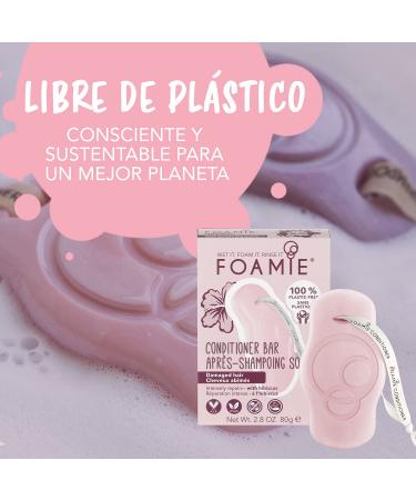 Foamie Conditioner Bar Hibiskiss - Eco-Friendly Vegan Cruelty-Free Hair Conditioner for Damaged Hair | Plastic-Free All-Natural Ingredients - Buy Online on GoSupps.com