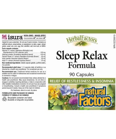Natural Factors Sleep Relax - Valerian & Hops 90 Capsules for Restful Sleep - Buy Online on GoSupps.com