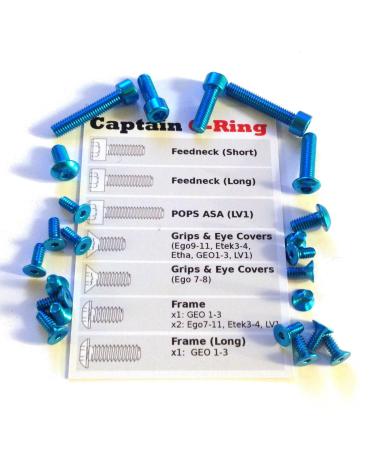 Captain O-Ring Color Accent Screw Kit for Eclipse Ego8, Ego9, Ego10, Ego11, Etek3, Etek4, ETHA, GEO1, GEO2, GEO3, LV1, CS1 Aqua