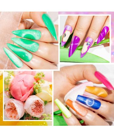 MIZHSE Neon Cat Eye Gel Nail Polish Kit 12Pcs - Blue Green Purple Magnetic Manicure Set - Buy Online on GoSupps.com