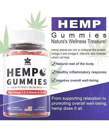 HempTotally Hemp Gummies 200mg High Potency Vegan Hemp Oil with Omega 3 6 9 Vitamin A E & B1 Zero Sugar 60 Gummies 30 Servings - Buy Online on GoSupps.com