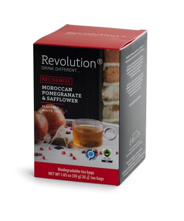 REVOLUTION TEA Pomegranate White Tea THE ORIGINAL Moroccan Pomegranate & Safflower 20 Bags - White Tea - Buy Online on GoSupps.com