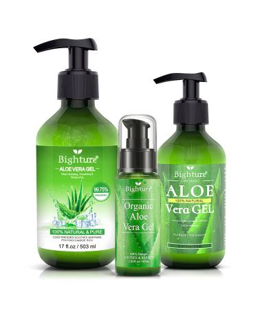 Bighture 100% Organic Aloe Vera Gel - Deeply Soothing & Firming Skin Care | After Shave & Sunburn Relief - 10.25 Fl Oz - Buy Online on GoSupps.com