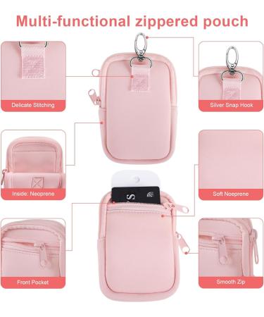 2 in 1 Zippered Pouch for Touchland Power Mist | Hand Sanitizer Case with Mini Pocket & Strap | Pink Travel Accessory for Women & Men - Buy Online on GoSupps.com