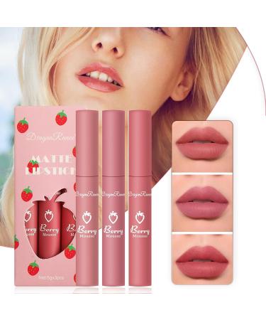 3 Piece Waterproof Matt Liquid Lip Gloss Set | Long-Lasting & Durable Lipstick Kit | 1 ml - #03 - Buy Online on GoSupps.com