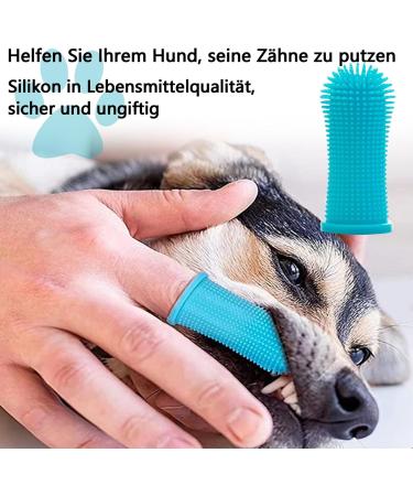 2 Set Silicone Dog Toothbrush - Gentle Dental Care for Small Dogs & Pets | Easy Cleaning for Sensitive Animals - Blue & Green - Buy Online on GoSupps.com