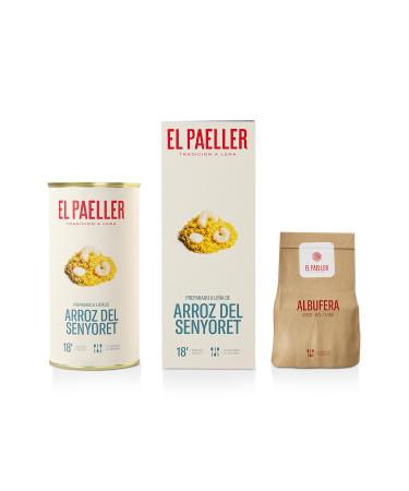 EL PAELLER - Prepared Riz del Senyoret | Authentic Flavor Handcrafted | With Seafood Broth Cuttlefish and Shrimp | 100% Natural Ingredients | For 2-3 People Gluten Free