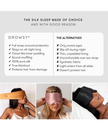 DROWSY Silk Sleep Mask - Luxurious Midnight Blue Silk Cocoon for Ultimate Darkness - Buy Online on GoSupps.com