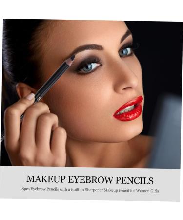 MUSISALY 8pcs Eyebrow Pen Wooden Eyeliner Pencil Eyebrow Pen Pencil 1 count (Pack of 1) Black - Buy Online on GoSupps.com