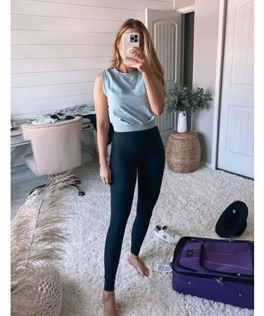 HeyNuts Essential High Waisted 7/8 Leggings with Side Pockets - 25 Compression Workout Yoga Pants for Women, Size Large, Black - Buy Online on GoSupps.com