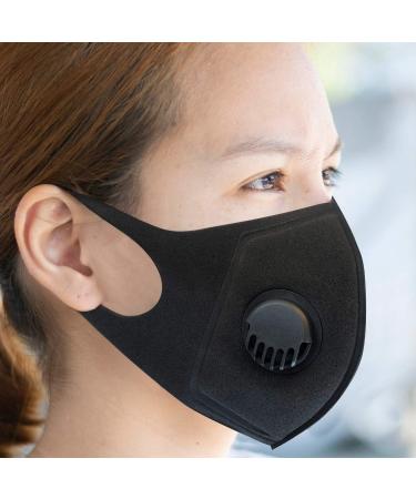 H HARLEY STREET CARE SponDuct Black Elastic Foam Sponge Face Mask Pack of 6 masks Washable & Reusable Breathable Mouth & Nose Cover with Exhalation Valve - Buy Online on GoSupps.com