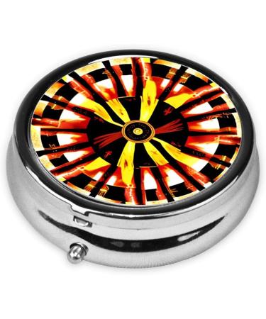 Buy Burning Totem Round Pill Box | 3 Compartment Travel Organizer for Effortless International Shipping - Buy Online on GoSupps.com