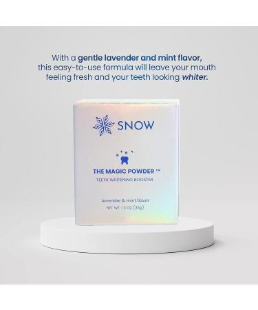 Snow Teeth Whitening Magic Powder - Whitening Kit Supplement with Calcium Carbonate - Lavender & Mint Flavor - 18 gr - Buy Online on GoSupps.com