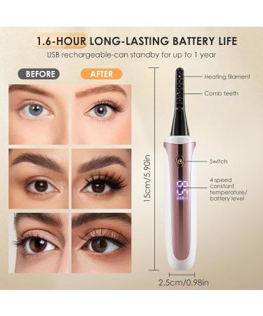 Heated Eyelash Curler Electric Eyelash Curler with 4 Adjustable Temperatures Heated Eyelash Curler with Fast 15 Seconds Heating Eyelash Curler with Long Lasting - Buy Online on GoSupps.com