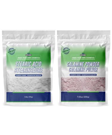 Myoc Combo Pack Stearic Acid Powder 110g and Calamine Powder 200g Soothing Skin Base Bundle