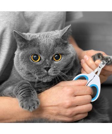 Tinkber 2-Pack Cat Nail Clippers - Stainless Steel Round Pet Nail Shears for Cats Puppies & Small Dogs - Blue & Orange - Buy Online on GoSupps.com