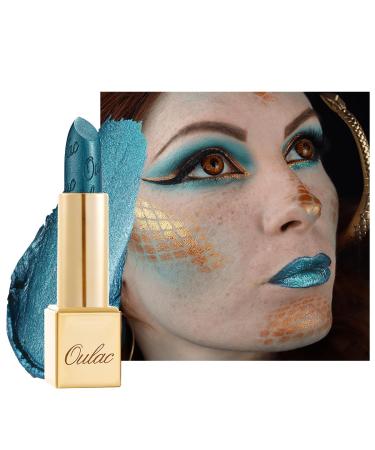 Oulac lipstick metallic gloss finish green glitter lipstick with long-lasting 3D gloss intensive color creamy and moist formula vegan & cruelty-free 4.3g (20) Turquoise Metallic Green - Buy Online on GoSupps.com