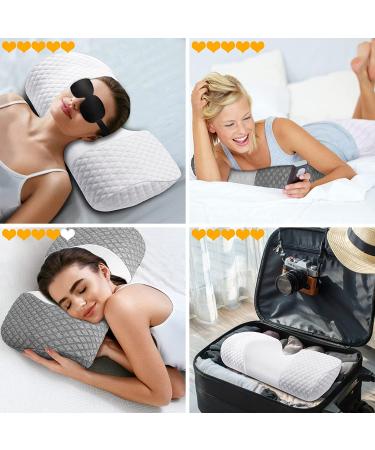 Orthopedic Cervical Memory Foam Pillow - Neck & Shoulder Pain Relief | Ergonomic Support for Side, Back, Stomach Sleepers - White Standard - Buy Online on GoSupps.com