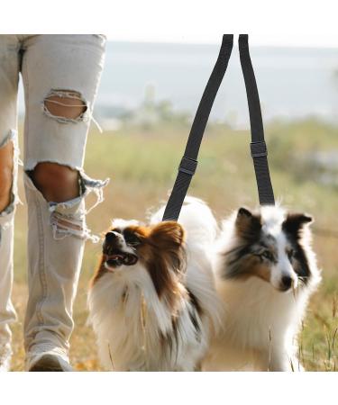 Premium Dog Leash Splitter - Dual Line Leash for 2 Dogs Adjustable Size Perfect for Hiking Jogging & Training - Black - Buy Online on GoSupps.com
