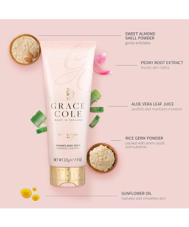 Grace Cole Vanilla Blush & Peony Body Scrub 238ml - Exfoliates Smooths Skin & Locks in Moisture | International Shipping Available - Buy Online on GoSupps.com