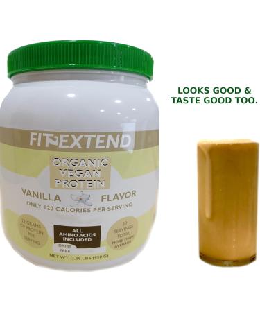 Organic Vegan Protein Powder - 30 Servings 22G Plant Protein 120 Calories Low Carb 0 Sugar Ideal for Weight Loss & Muscle Gain - Vanilla Cake Batter Flavor - Buy Online on GoSupps.com