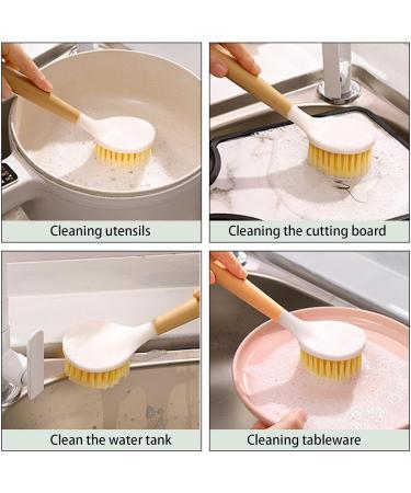 Kitchen Brush - Counter Cleaning Scrubber with Long Handle | Multifunctional Oil- Pots Brushes for Washing Faucets Pans Stoves Home Use - Buy Online on GoSupps.com