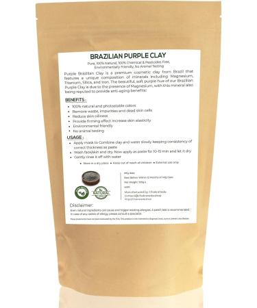 Brazilian Purple Clay by Rangkala Purple Clay Powder for Anti-Ageing Younger and Detoxifying Skin Use to Make Masks Body Wash and Creams (100g by ChakraVeda) - Buy Online on GoSupps.com