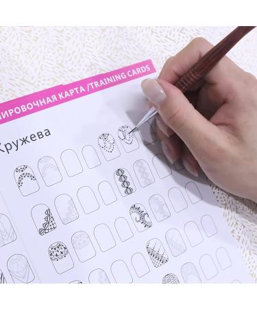 Nail Art Practice Book - 12 Sheets for Manicure Training and Painting Templates - Buy Online on GoSupps.com