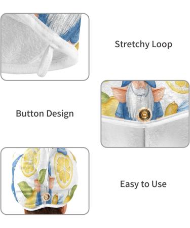 Lemon Ice Cream Gnomes Hair Towel 2 Pack - Super Absorbent Quick Dry Hair Turbans for Women & Girls | Fast International Shipping - Buy Online on GoSupps.com