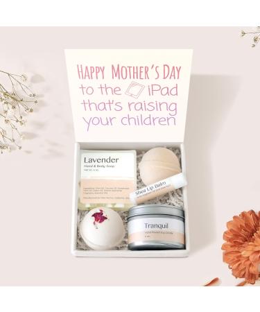 Dear Ava Spa Gifts for Women - Organic Self Care luxury Anti Stress Relaxing Bath and Body Kit Set Basket Box for Her with Heartfelt Card - Mothers Day Gift for Mom