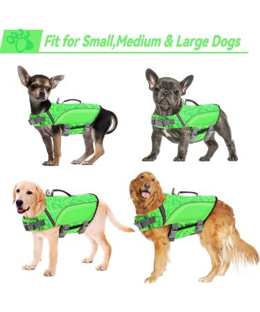 Alagirls Ripstop Dog Lifeguard Vest with Rescue Handle | Medium to Large Sizes | Green | Ideal for Small & Medium Dogs - Buy Online on GoSupps.com