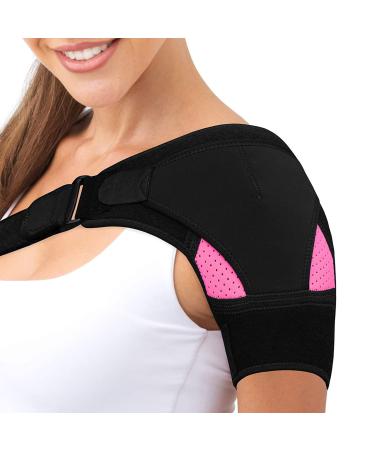 Shoulder Brace Support Rotator Cuff Compression Support Adjustable Shoulder Support Brace Strap Joint Sport Gym Compression Bandage Wrap for Fitness or Training Exercise