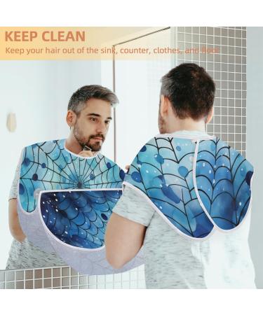 Buy Geometric Reticulation Apron | Abstract Beard Hair Catcher for Men | Perfect Father's Day & Christmas Gift for Dad | Beard Bib with Suction Cups - Blue - Buy Online on GoSupps.com