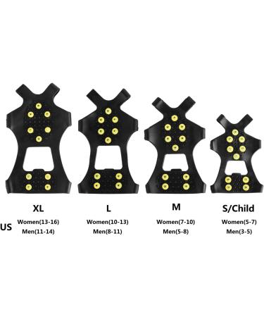 Willceal Ice Cleats - Rubber Snow Shoe Spikes with 10 Steel Studs for Traction | Yellow Medium - Buy Online on GoSupps.com