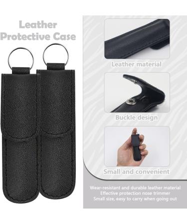 Nose Hair Trimming Set with Leather Sleeve - Stainless Steel Clippers for Men and Women - Silver - Buy Online on GoSupps.com