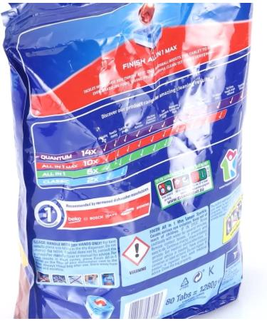 Finish All in 1 Max Lemon Dishwasher Tablets - 80 Tablets - Buy Online on GoSupps.com